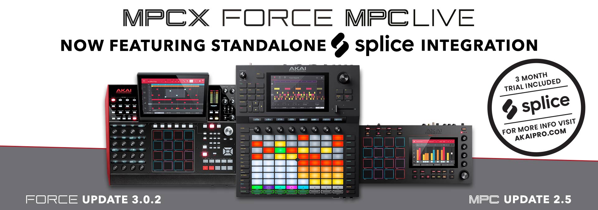 AKAI propose l'intégration de Splice avec MPCX, MPCLive et Force !