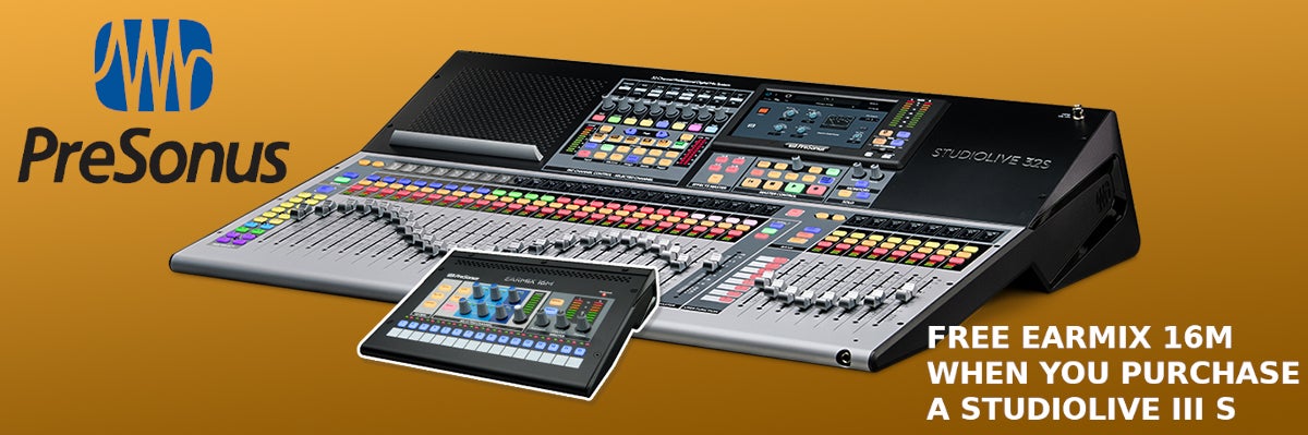 Gratis Presonus Earmix 16M bij aanschaf van een StudioLive S mixer!